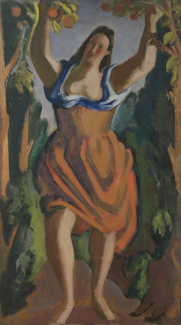 Meyve Toplama, 1940 civarı (tuval üzerine yağlı boya) by Bernard Meninsky