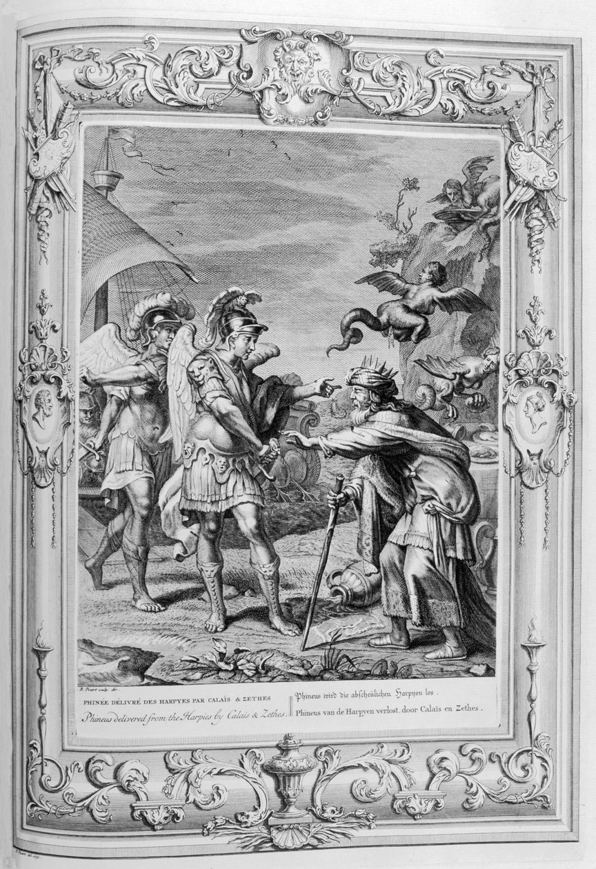 Phineus ve Harpiler (gravür) by Bernard Picart