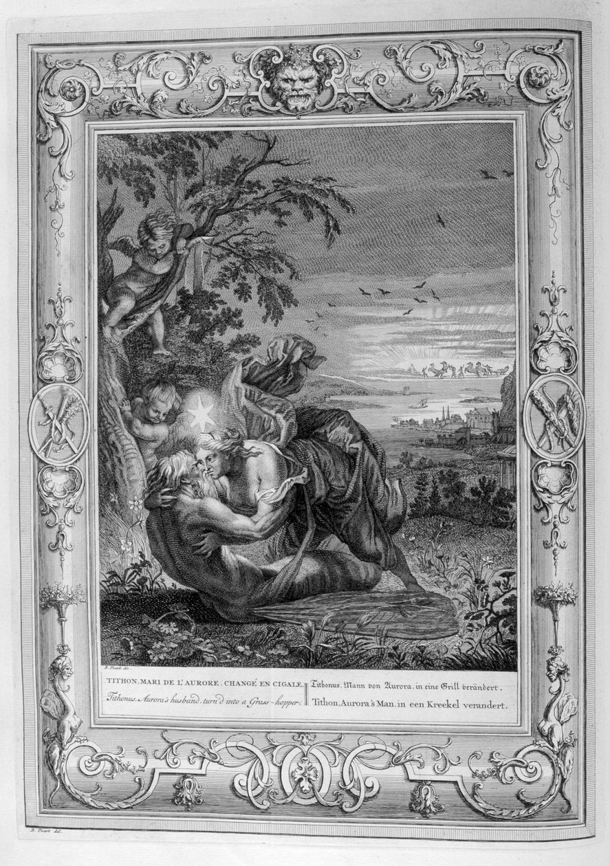 Titon ve Aurora (gravür) by Bernard Picart