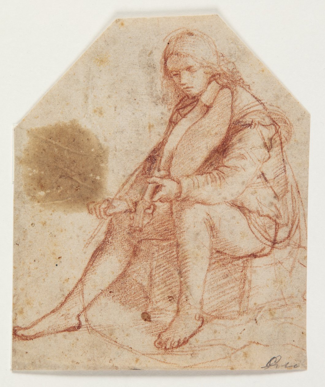 Viyola ile oturan çocuk by Bernardino Luini