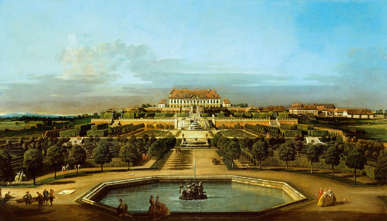 İmparatorluk zevk sarayı, avlu, bahçe tarafı by Bernardo Bellotto