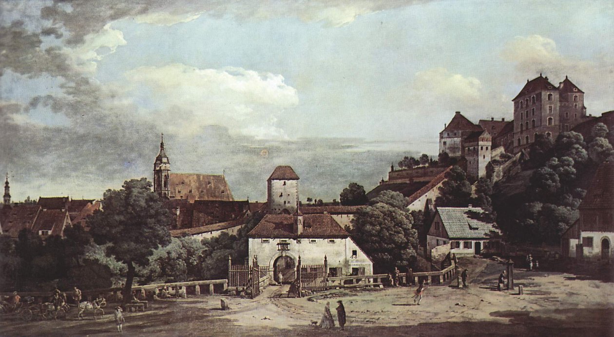 surları ve üst kapısı ile güneyden görülen Pirna by Bernardo Bellotto