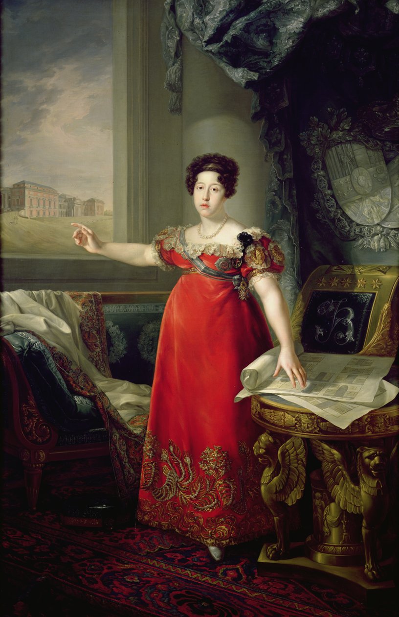 Kraliçe Dona Maria Isabel de Braganza, 1829 by Bernardo Lopez y Piquer