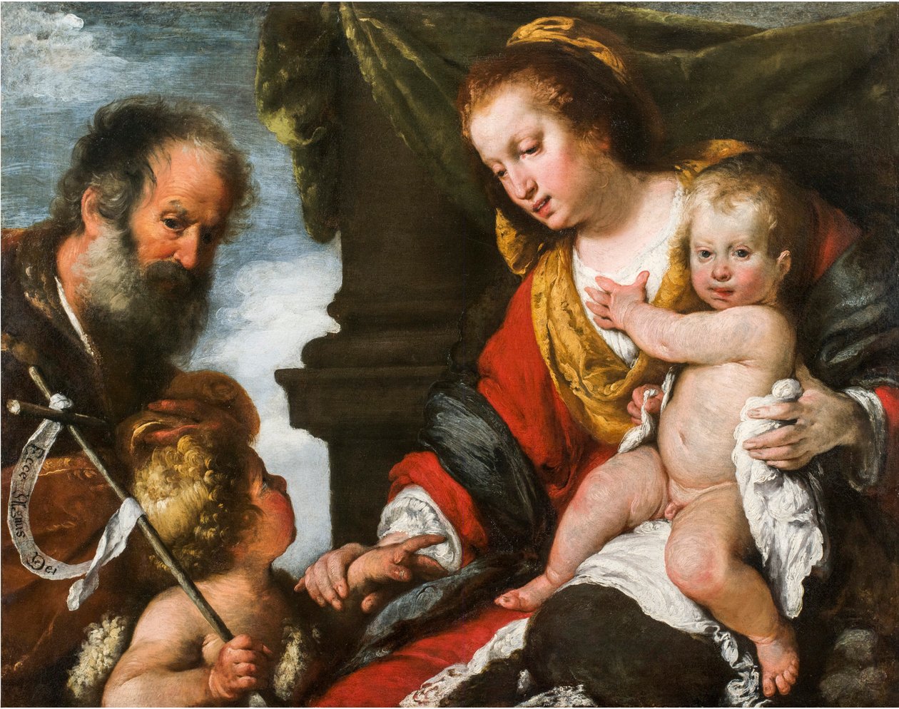 Kutsal Aile. by Bernardo Strozzi