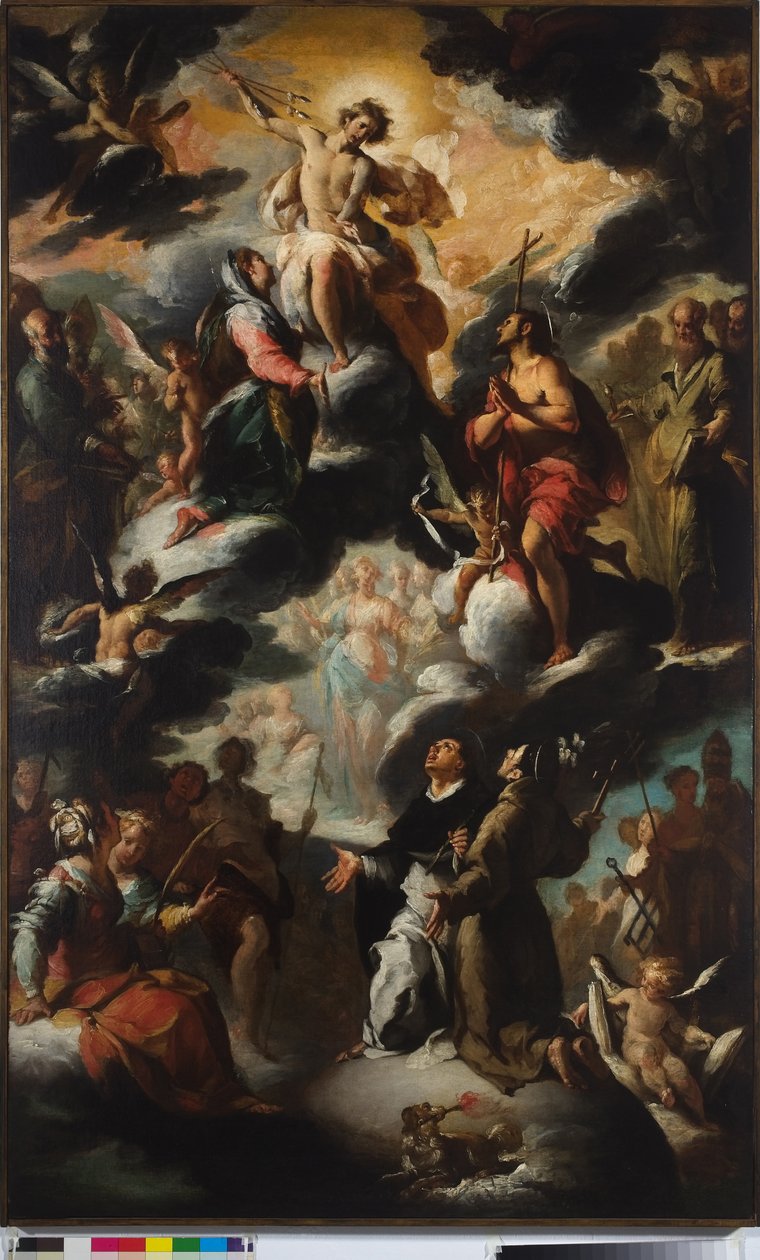 Saint Dominic'in Vizyonu (Cennet) by Bernardo Strozzi