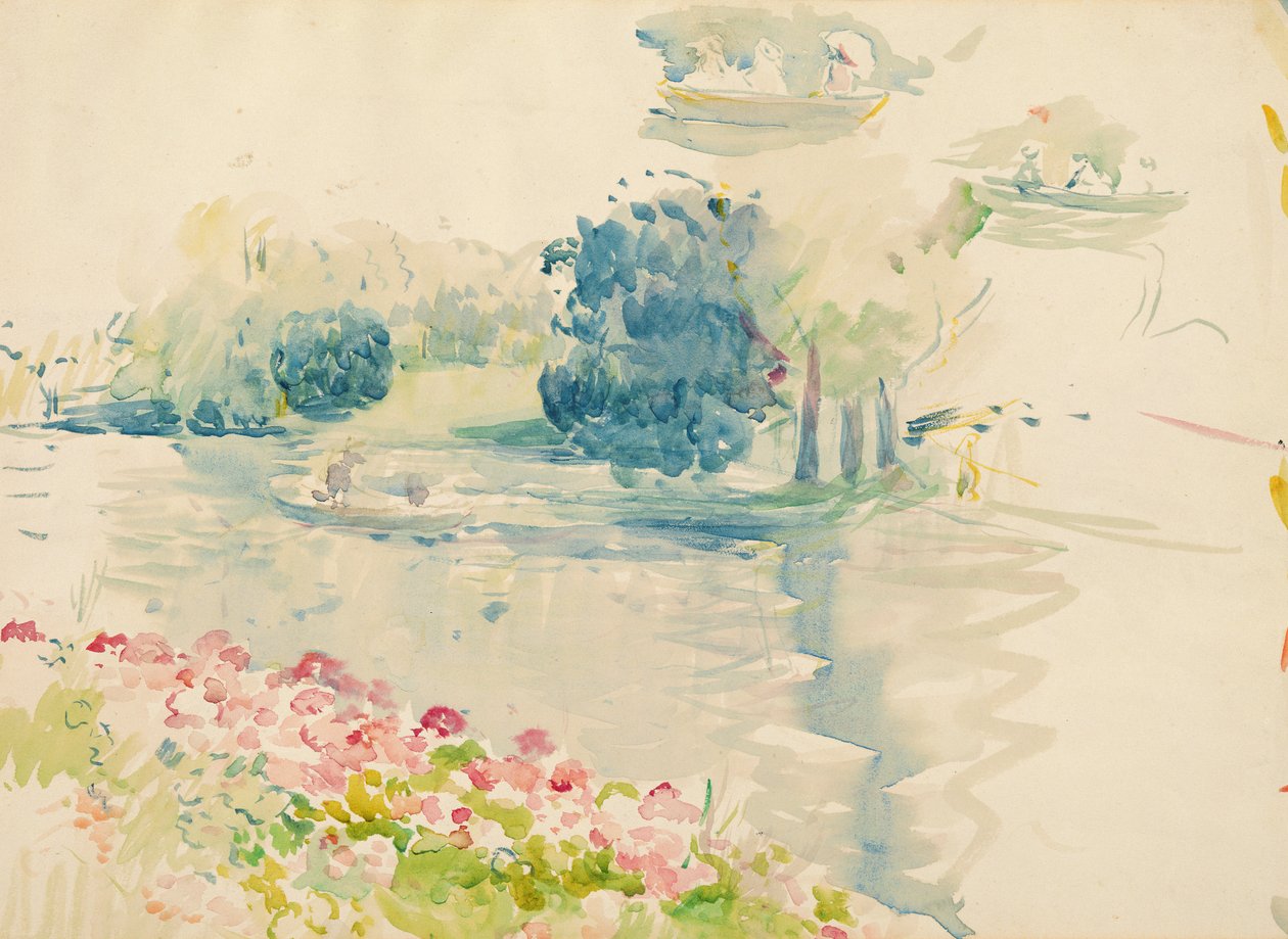Geraniums by the lake, 1893  by Berthe Morisot