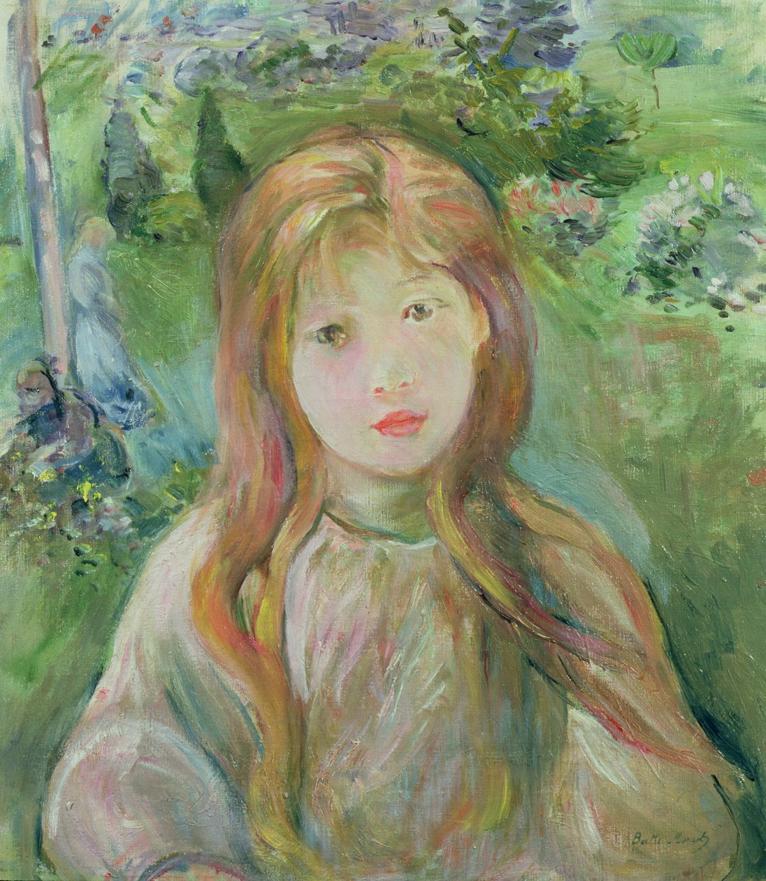 Little Girl at Mesnil, 1892  by Berthe Morisot