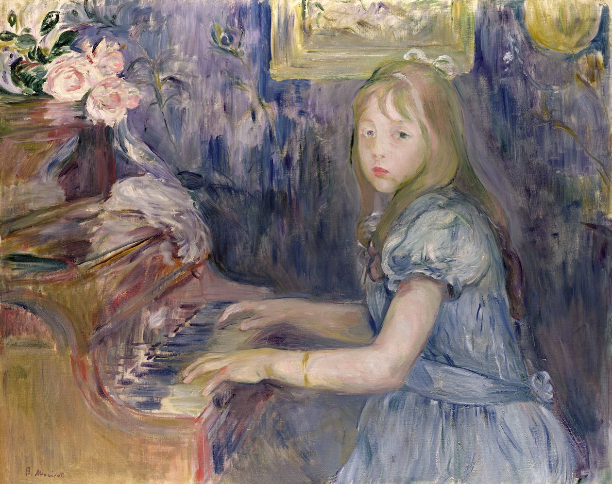 Lucie Leon Piyanoda, 1892 by Berthe Morisot