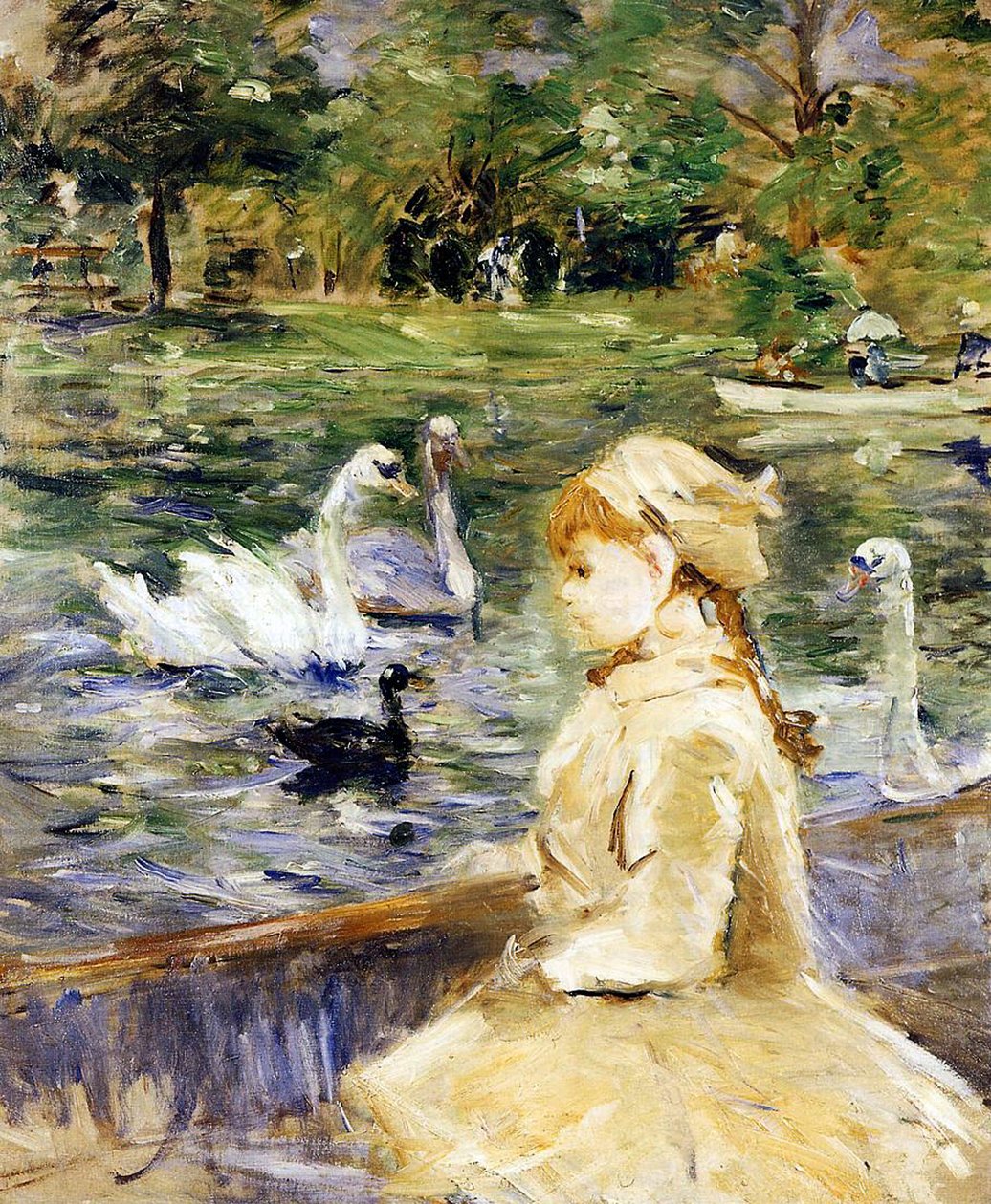 Genç kız botla, 1884 by Berthe Morisot