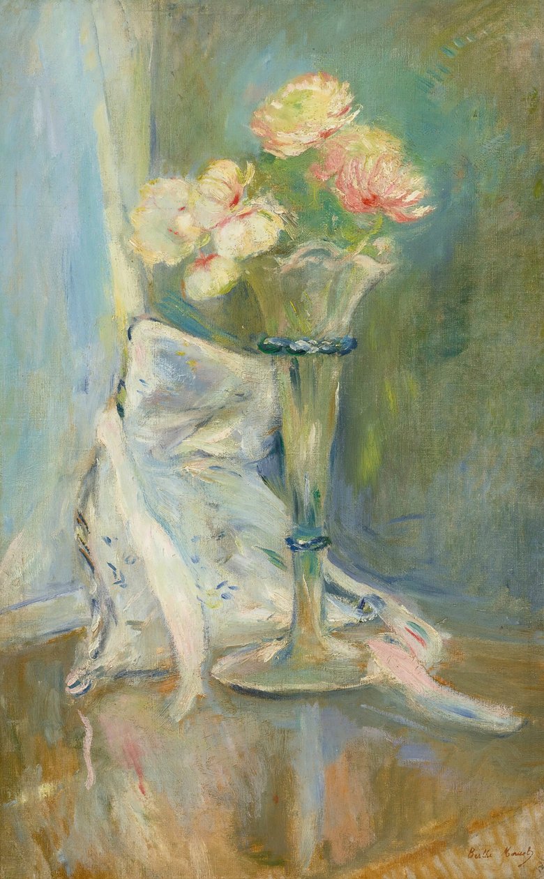 Pembe Anemonlar, 1891. by Berthe Morisot