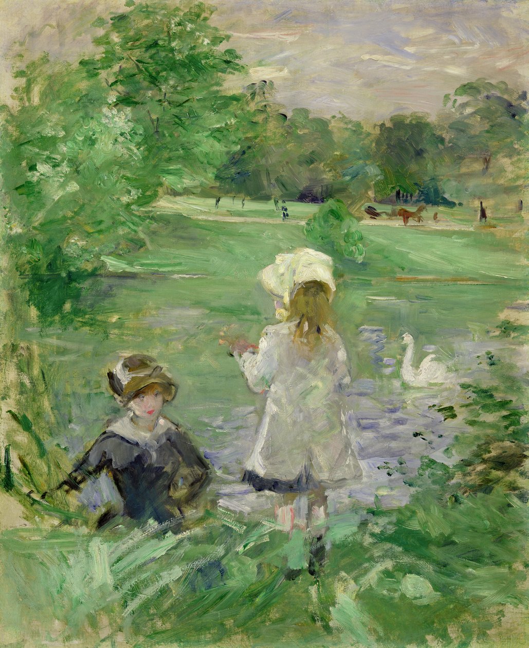 Bir Gölün Yanında by Berthe Morisot