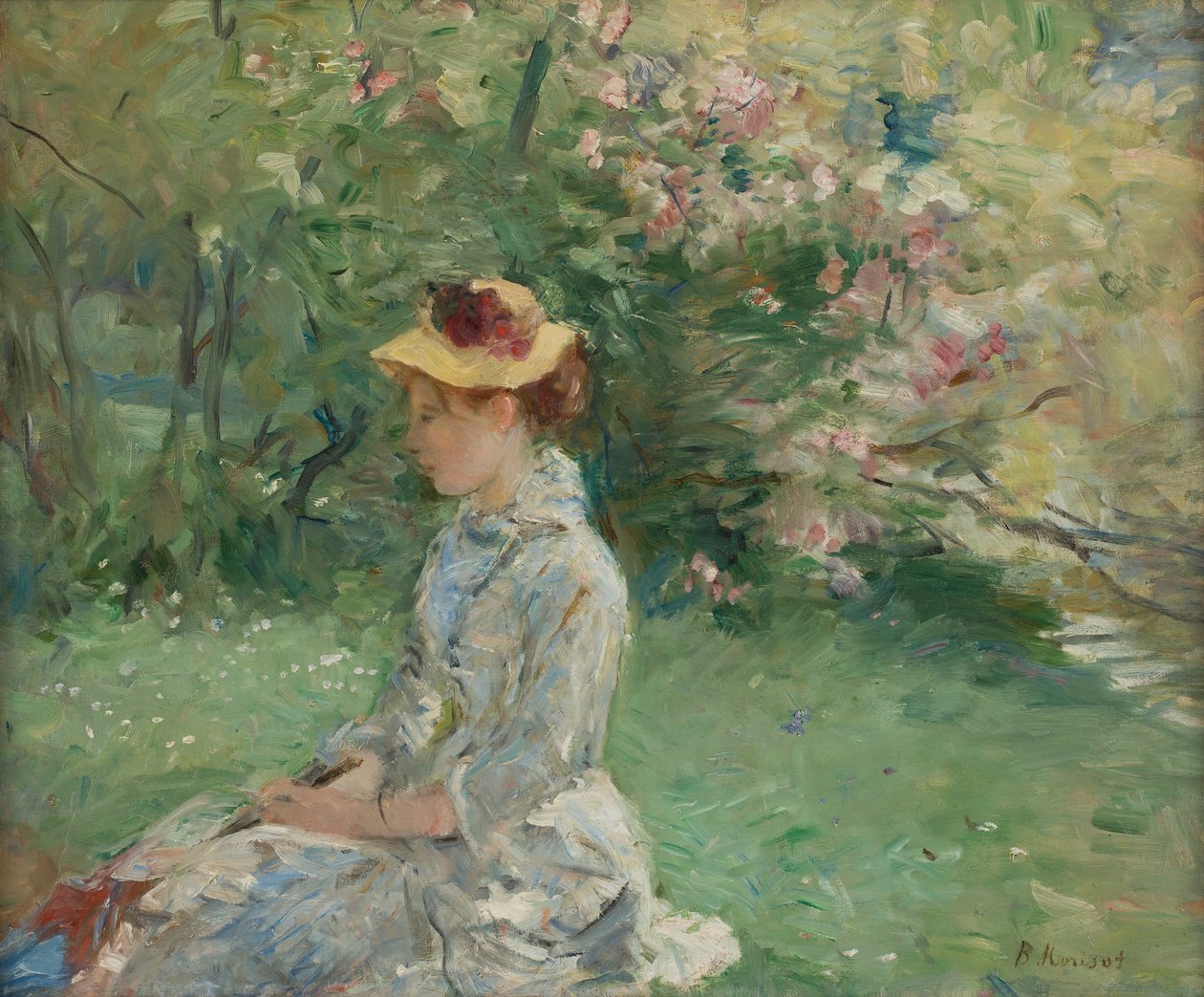 Açık havada çalışma veya adada by Berthe Morisot