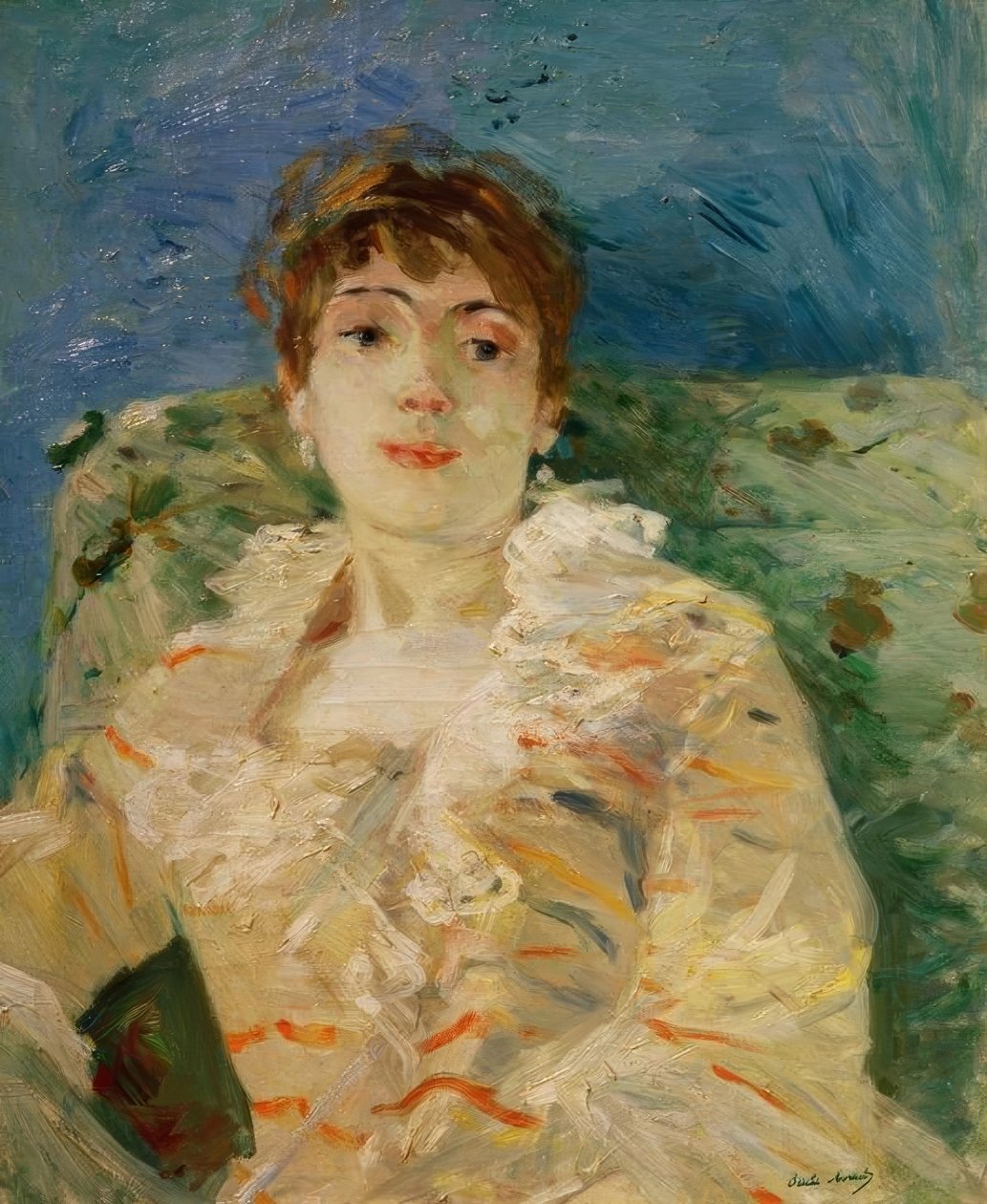 Kanepede genç kadın by Berthe Morisot
