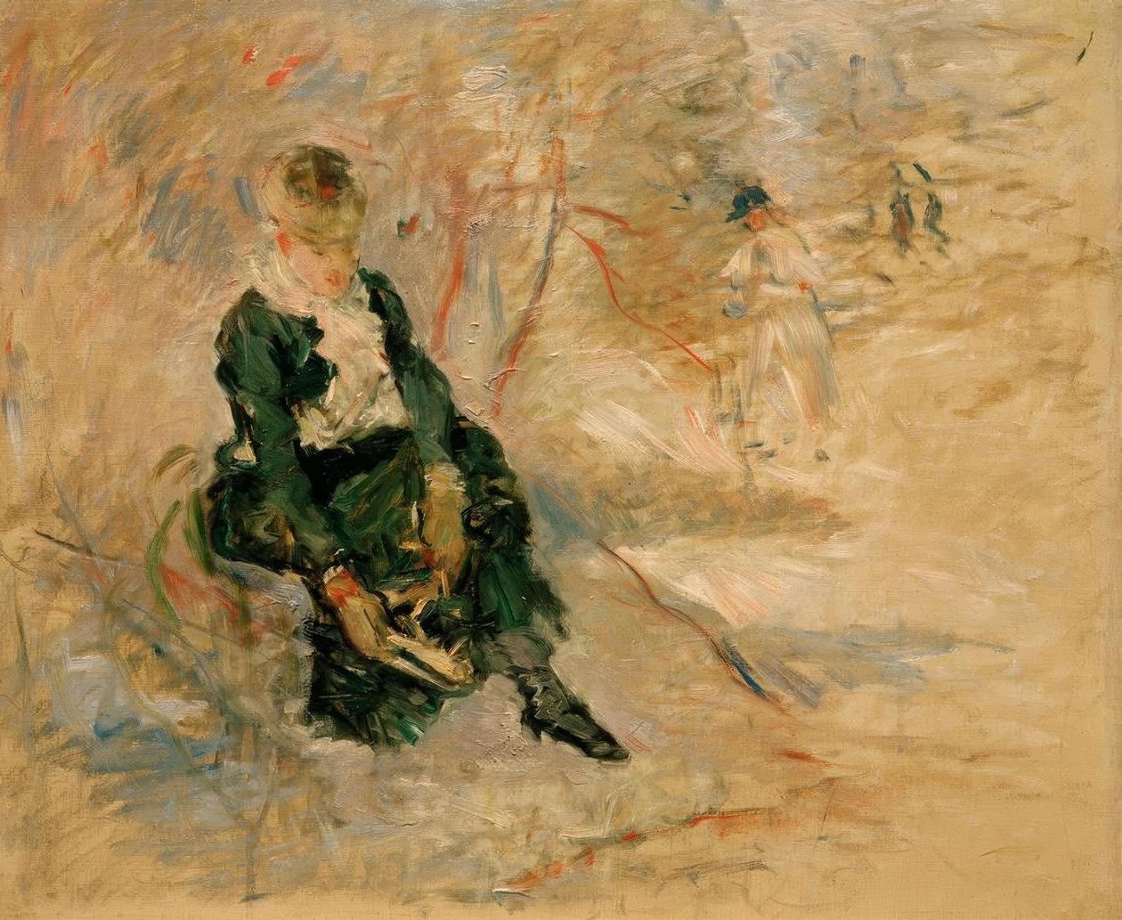 Genç kadın patenini teslim ediyor by Berthe Morisot