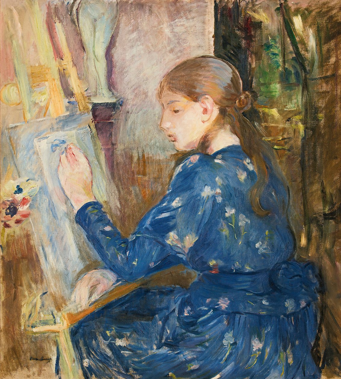Yazan genç kız, 1891. by Berthe Morisot