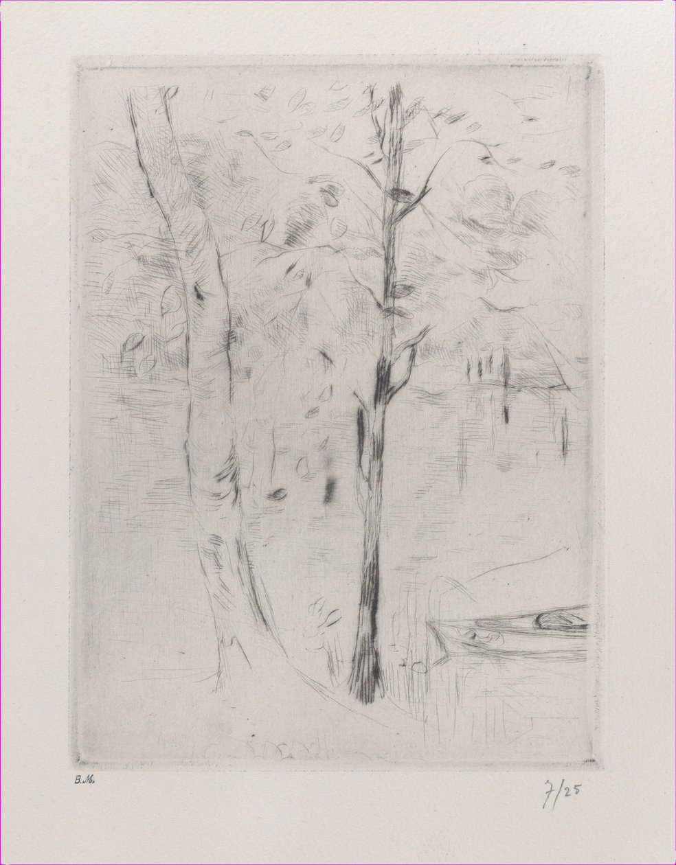 Manzara Nehri yakınında ağaç gövdeleri, 1888. by Berthe Morisot