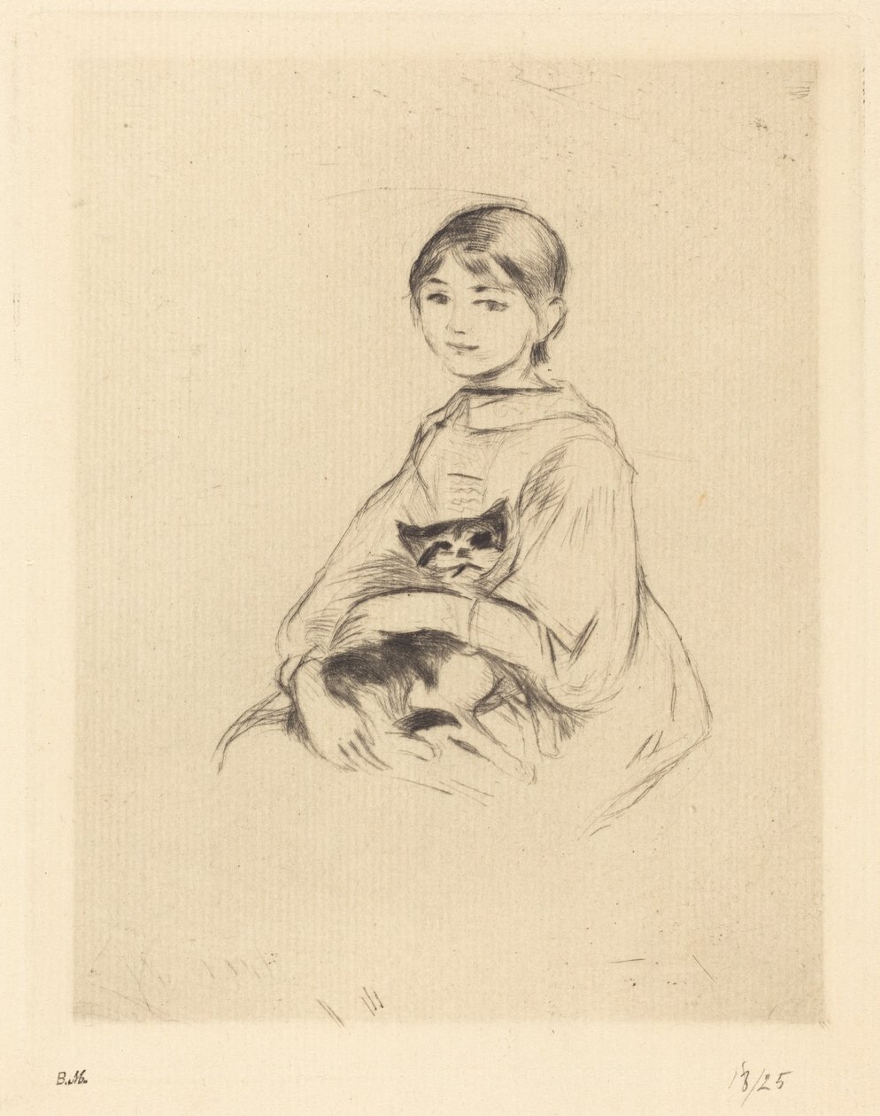 Kedili Küçük Kız, 18881890. by Berthe Morisot