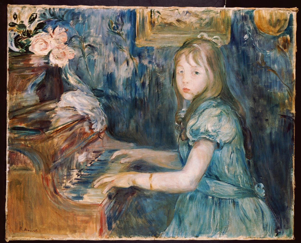 Lucie Leon Piyanoda, 1892 dolayları by Berthe Morisot