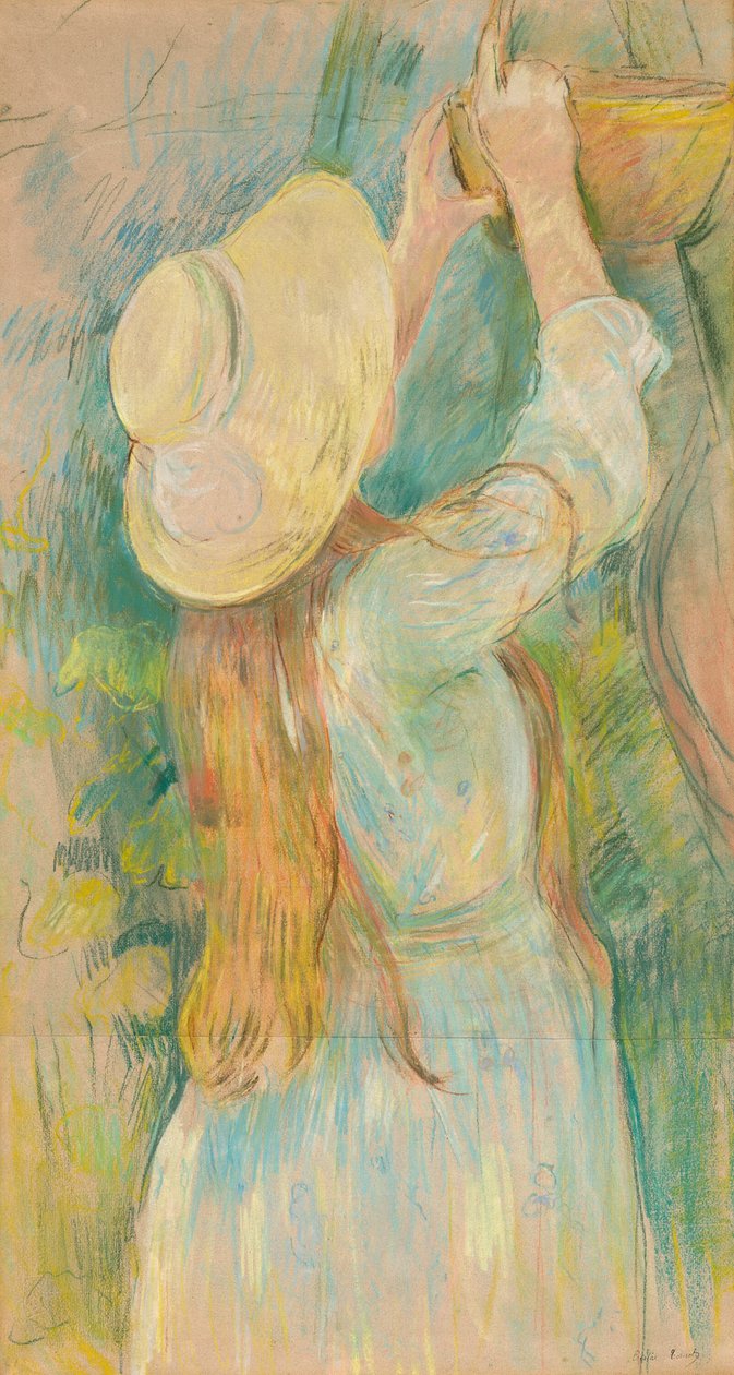Sepet Tutan Genç Kız by Berthe Morisot