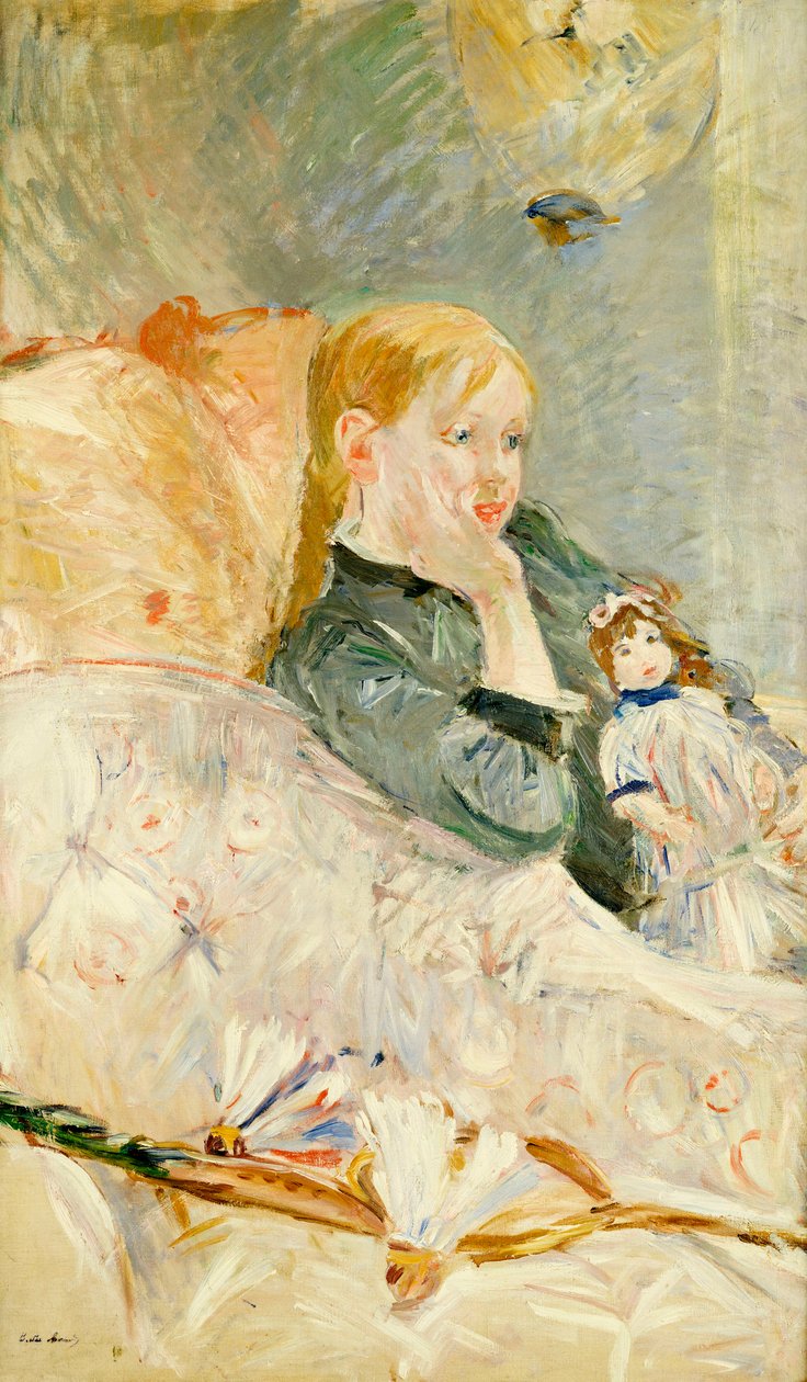 Oyuncak Bebekli Genç Kız, 1896 by Berthe Morisot