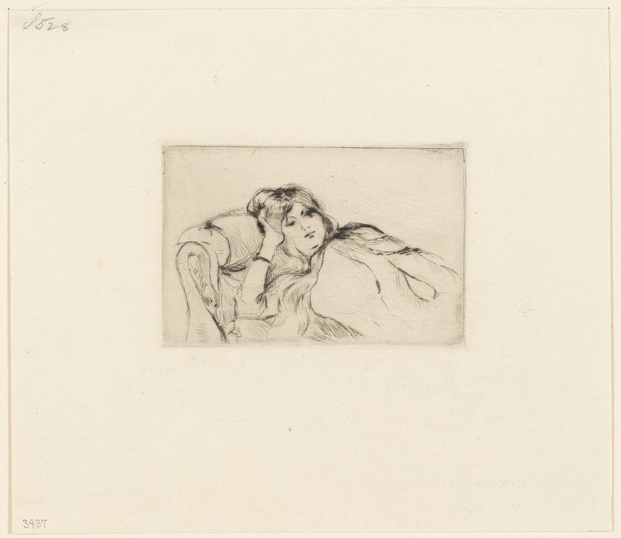 genç kadın, istirahat by Berthe Morisot