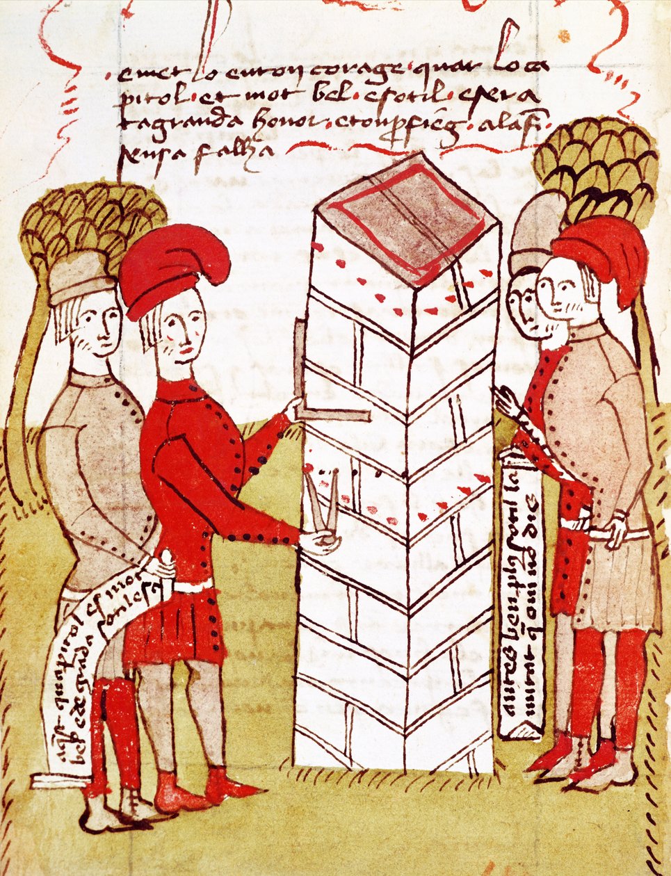 Ms 327 (2) fol. 214v Taş Ustaları, Arnaud de Villeneuve