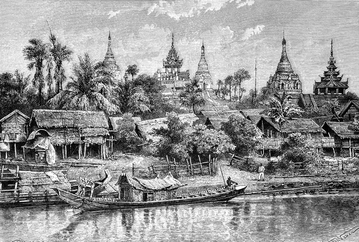 Yenan Gyong, Myanmar, 1895. by Auguste Bertrand