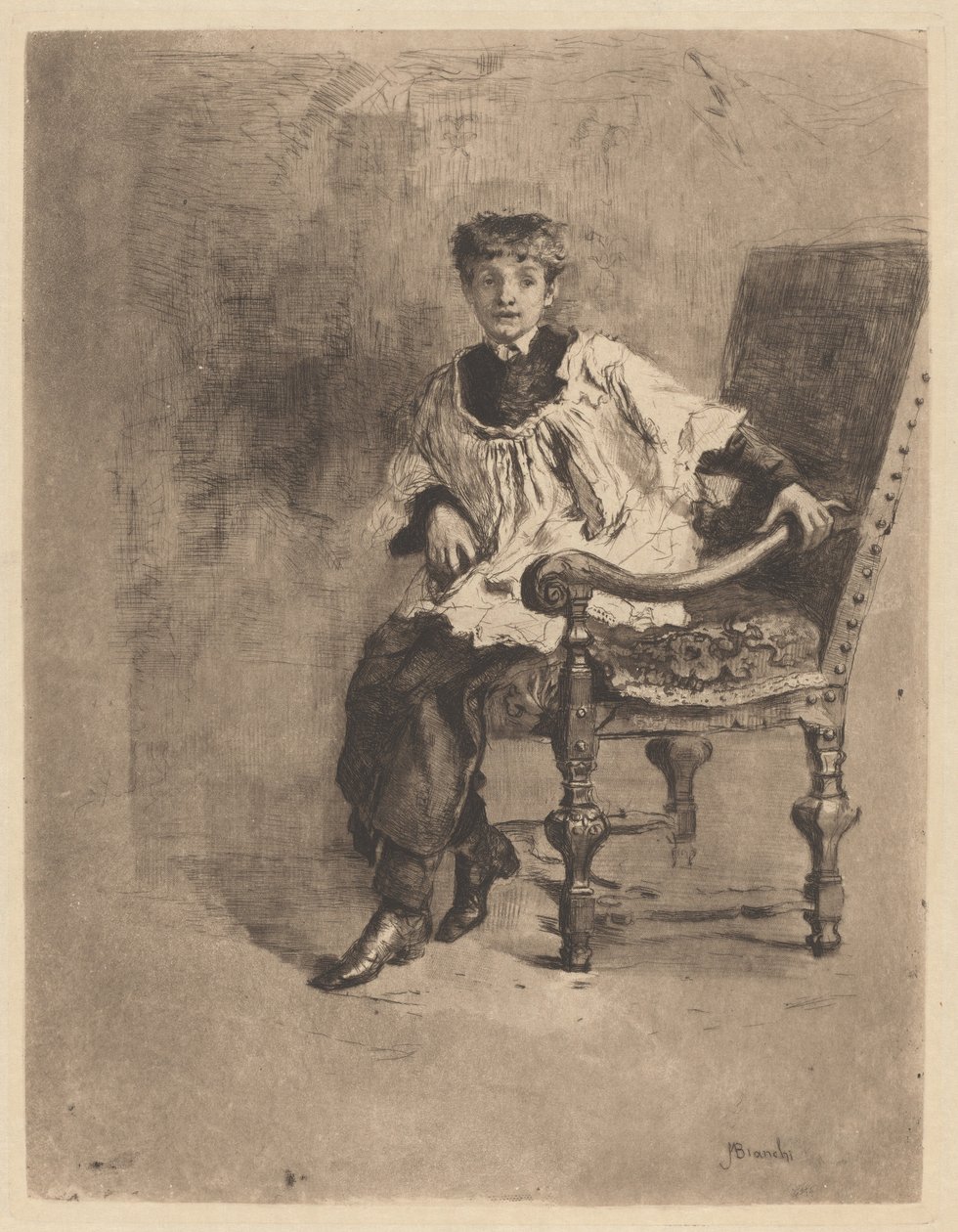 Oturan Yardımcı, c. 1872. by Bianchi Mose