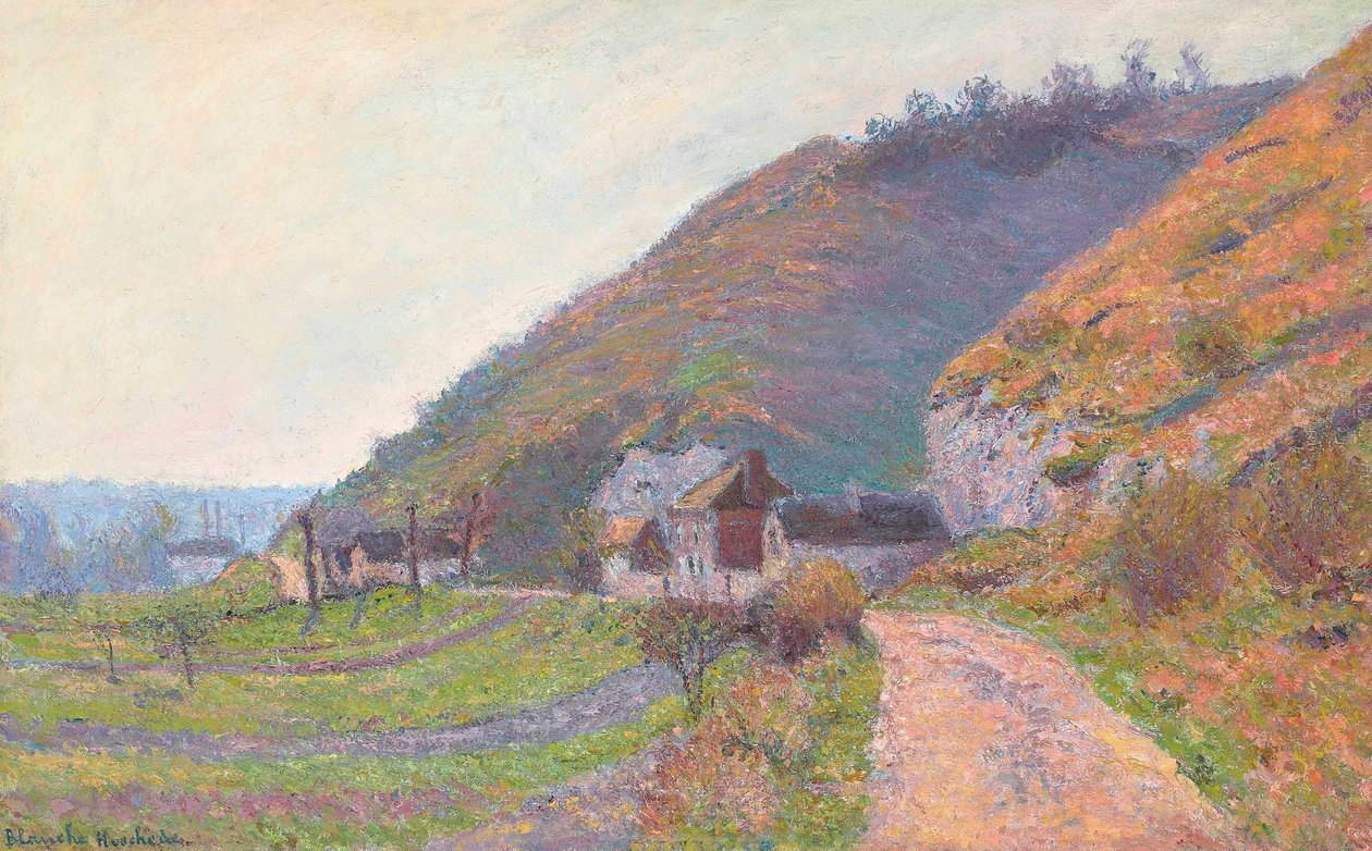 Giverny yakınlarında bir yol (tuval üzerine yağlı boya) by Blanche Hoschede Monet