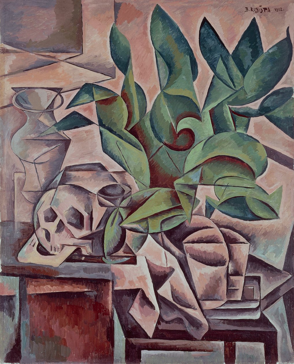 Natürmort gösteren kafatası by Bohumil Kubišta