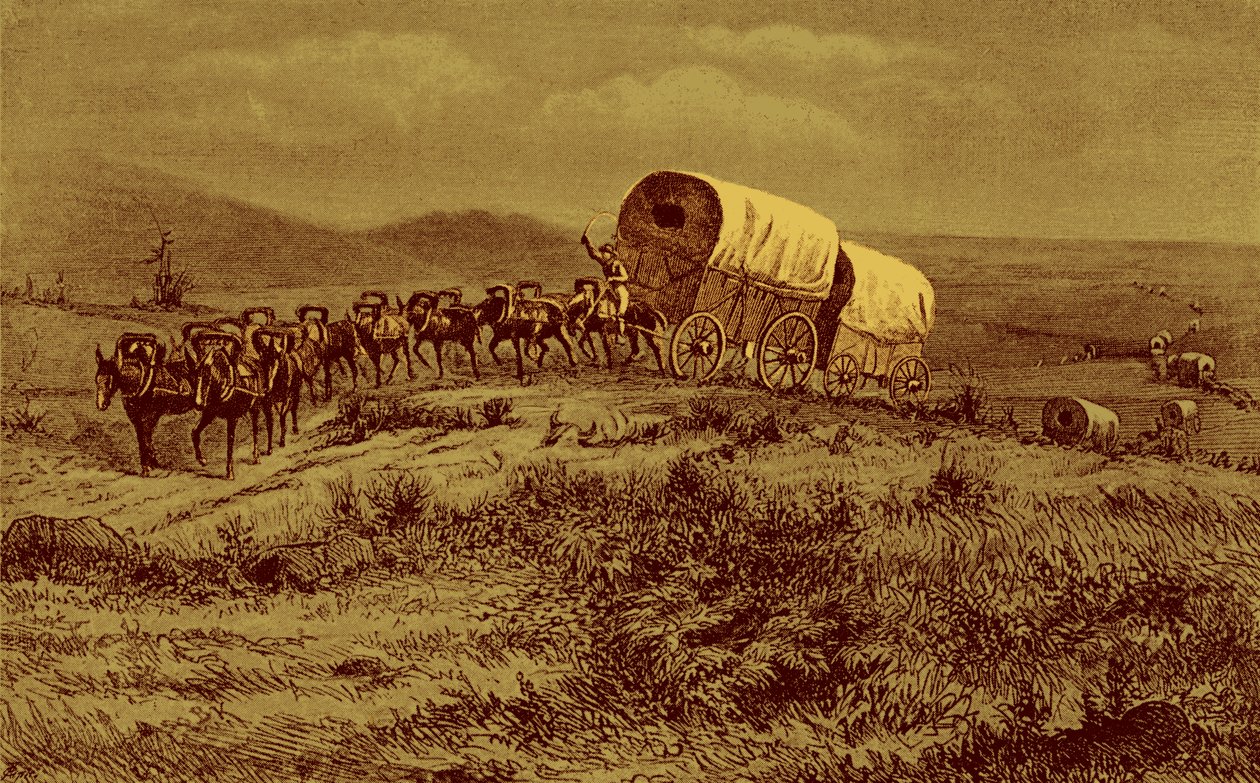 Vahşi Batı - batıya giden katır treni by Bohuslav Kroupa