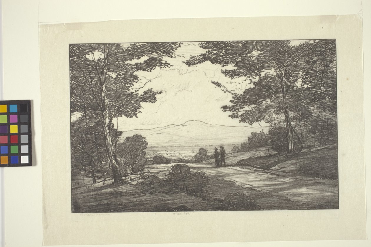 Uzak Dağlar (kağıt üzerine mürekkep) by Bolton Coit Brown