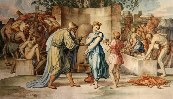 Çeşmede Elisha ve Rebecca by Bonaventura Genelli