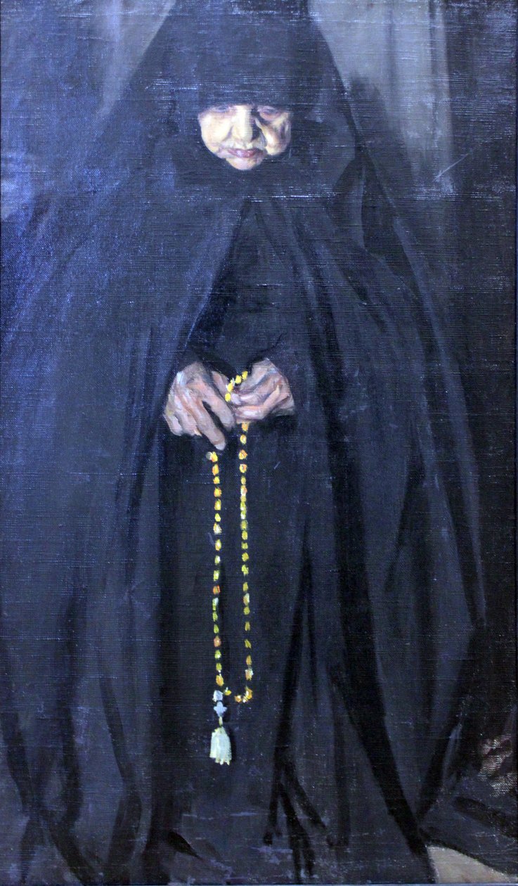 Old nun by Boris Mikhailovich Kustodiev