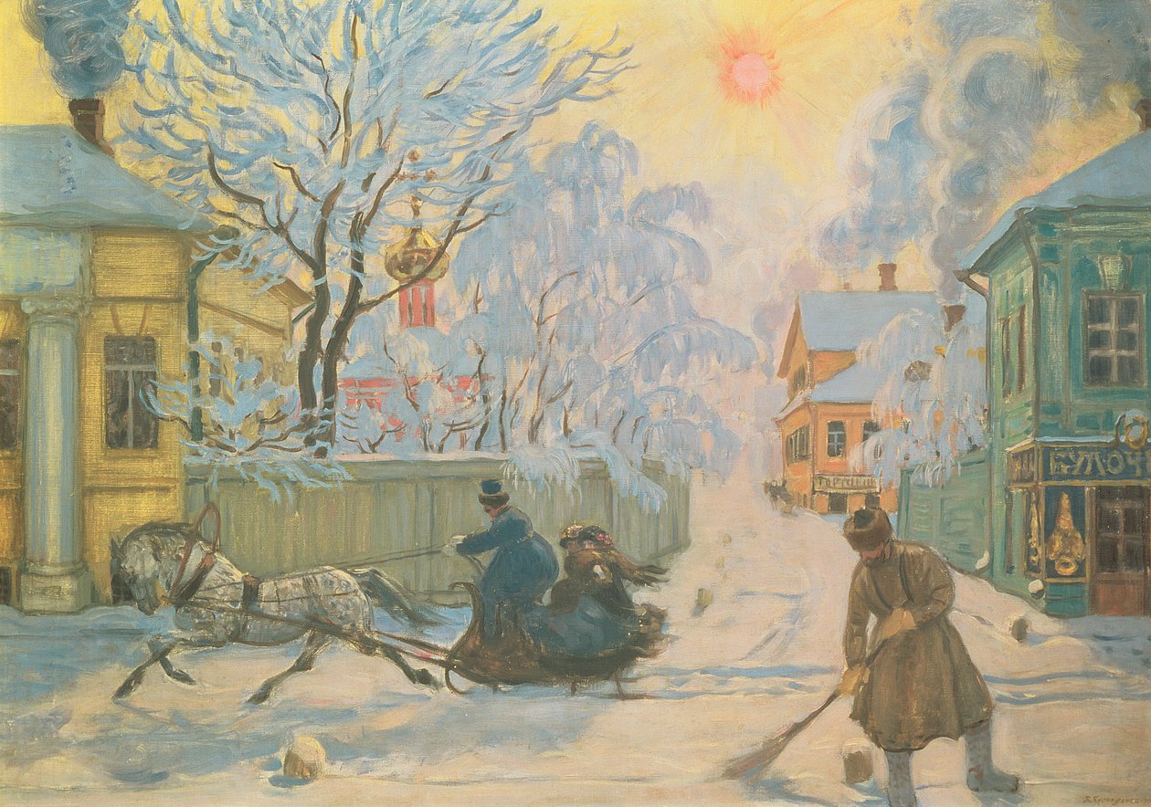 soğuk sabah by Boris Mikhailovich Kustodiev