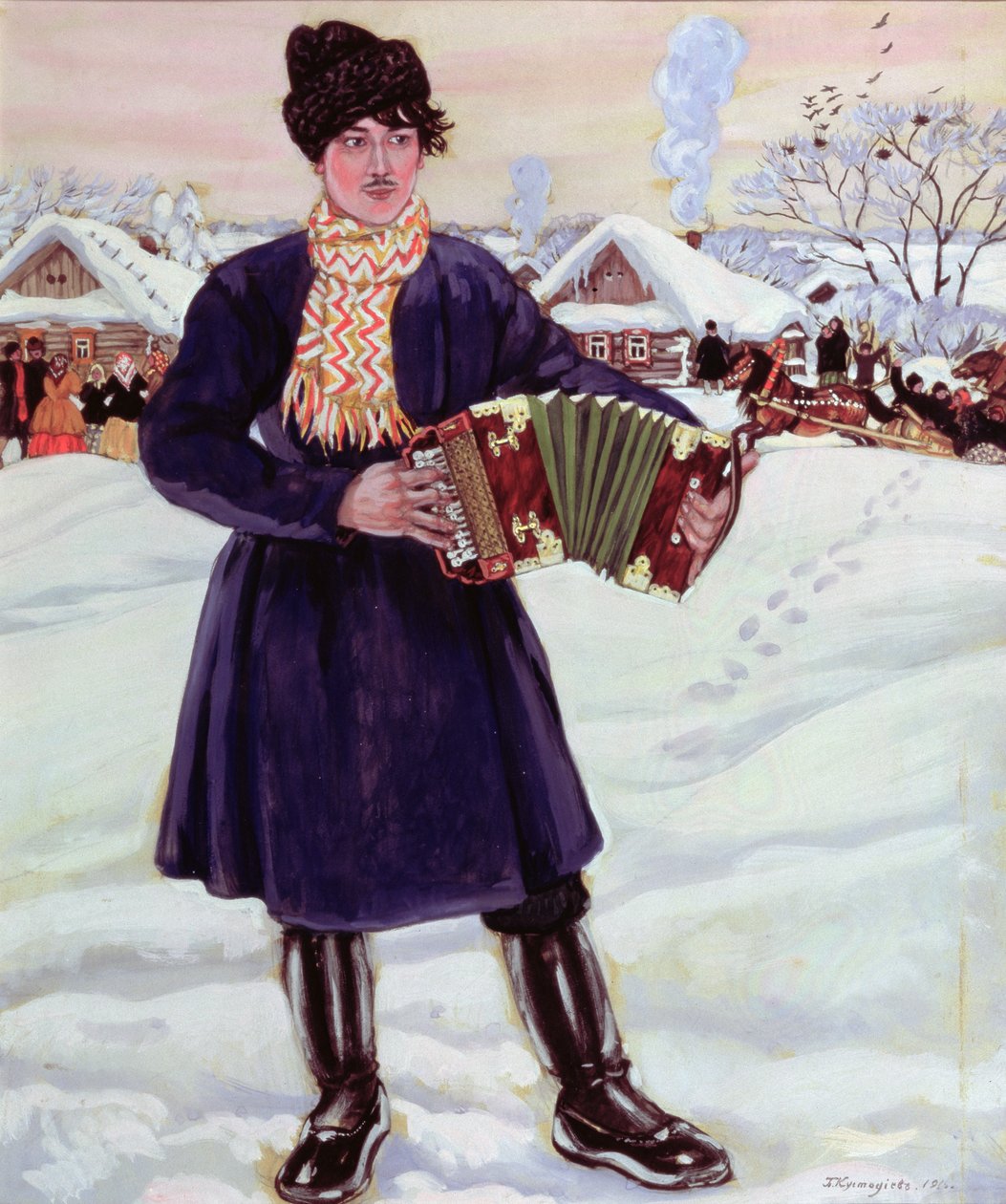 Shrove-tide, 1916 (kağıt üzerinde wc ve guaj) by Boris Mikhailovich Kustodiev