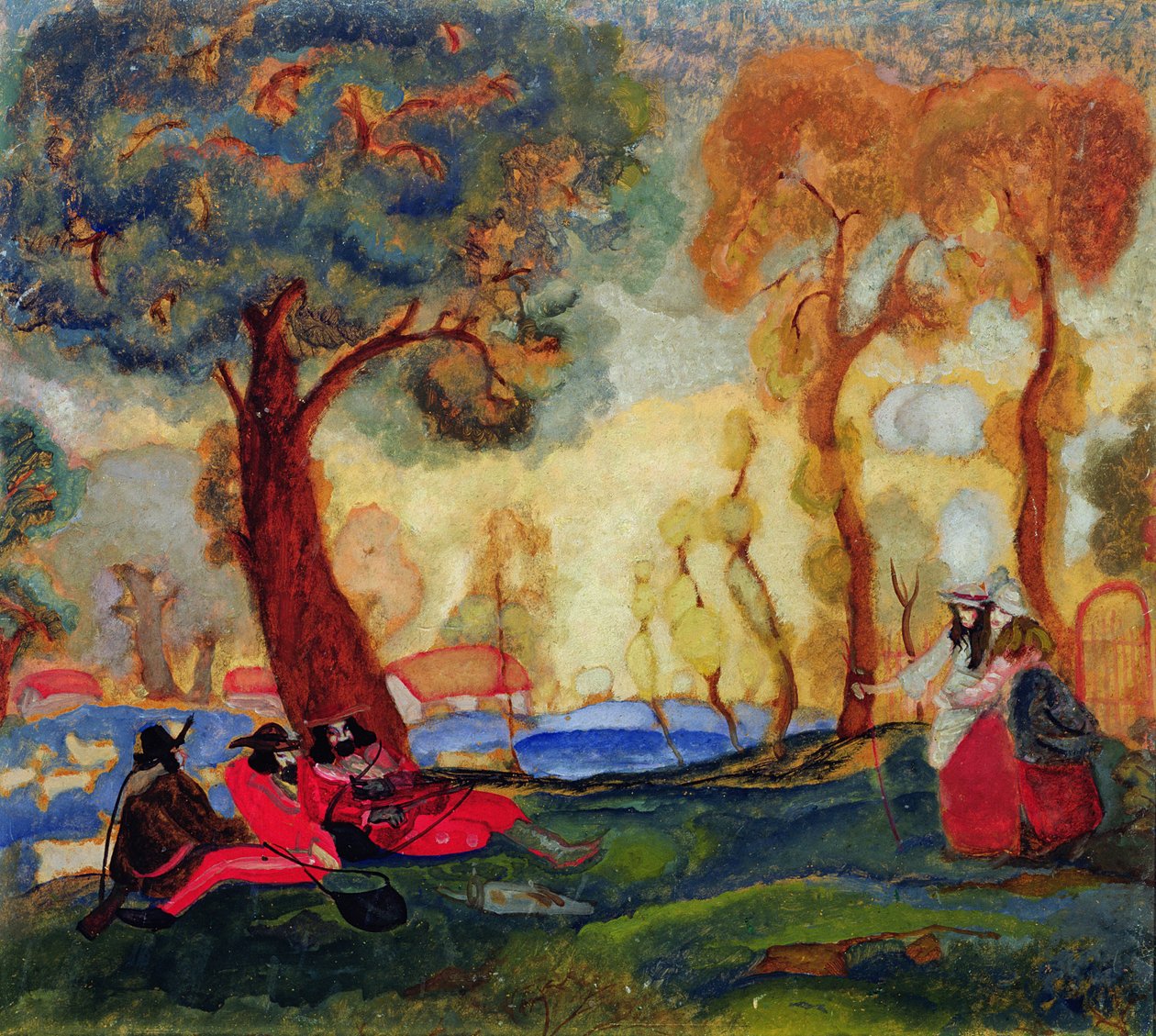 Dinlenen Yahudi Komedyenler, 1910'lar by Boris Dmitrievich Grigoriev