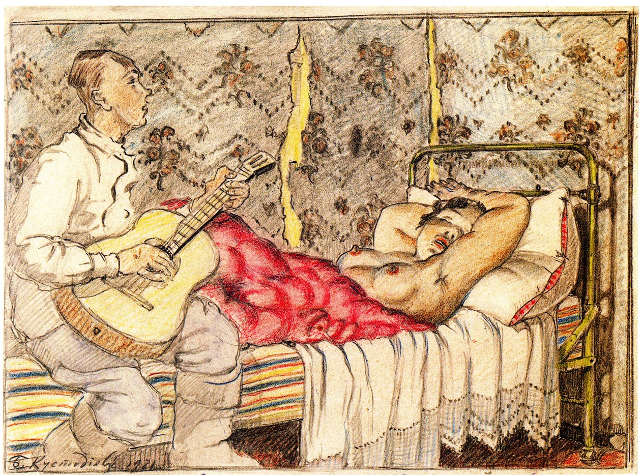 Gitar Sesi, 1921 tarafından by Boris Mikhailovich Kustodiev