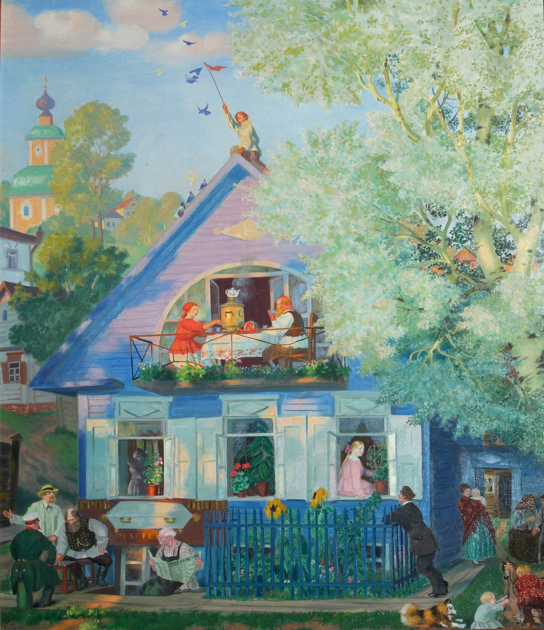 Küçük Mavi Ev, 1920 by Boris Mikhailovich Kustodiev