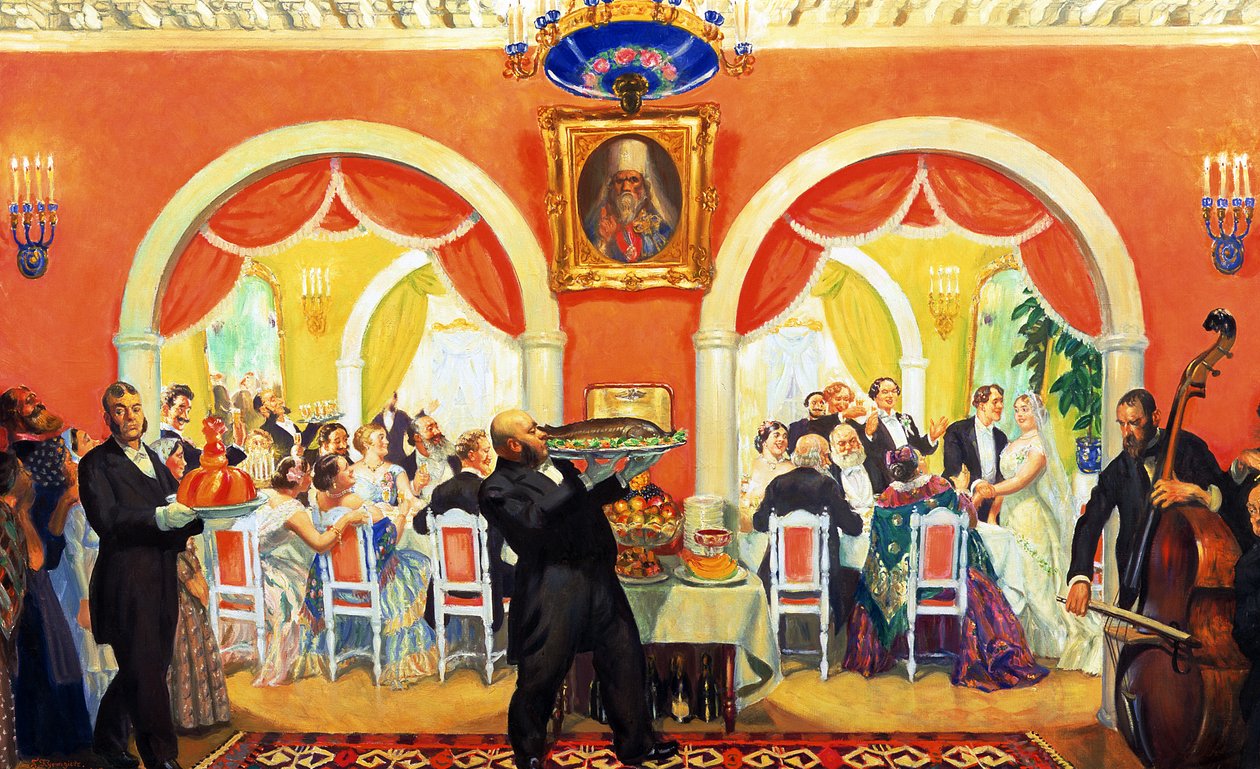 Düğün şenliği by Boris Mikhailovich Kustodiev