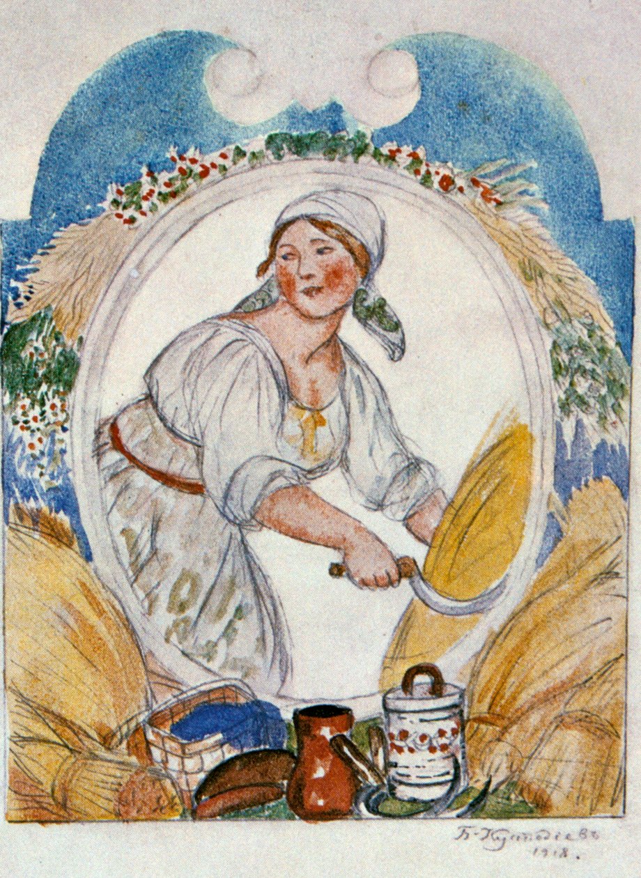 Azrail, 1918. by Boris Mikhailovich Kustodiev