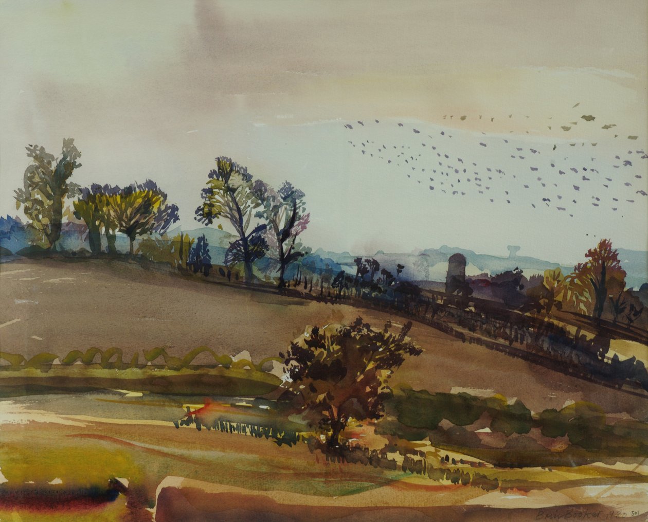 Autumn Mood, 1980 (kağıt üzerinde wc) by Brenda Brin Booker