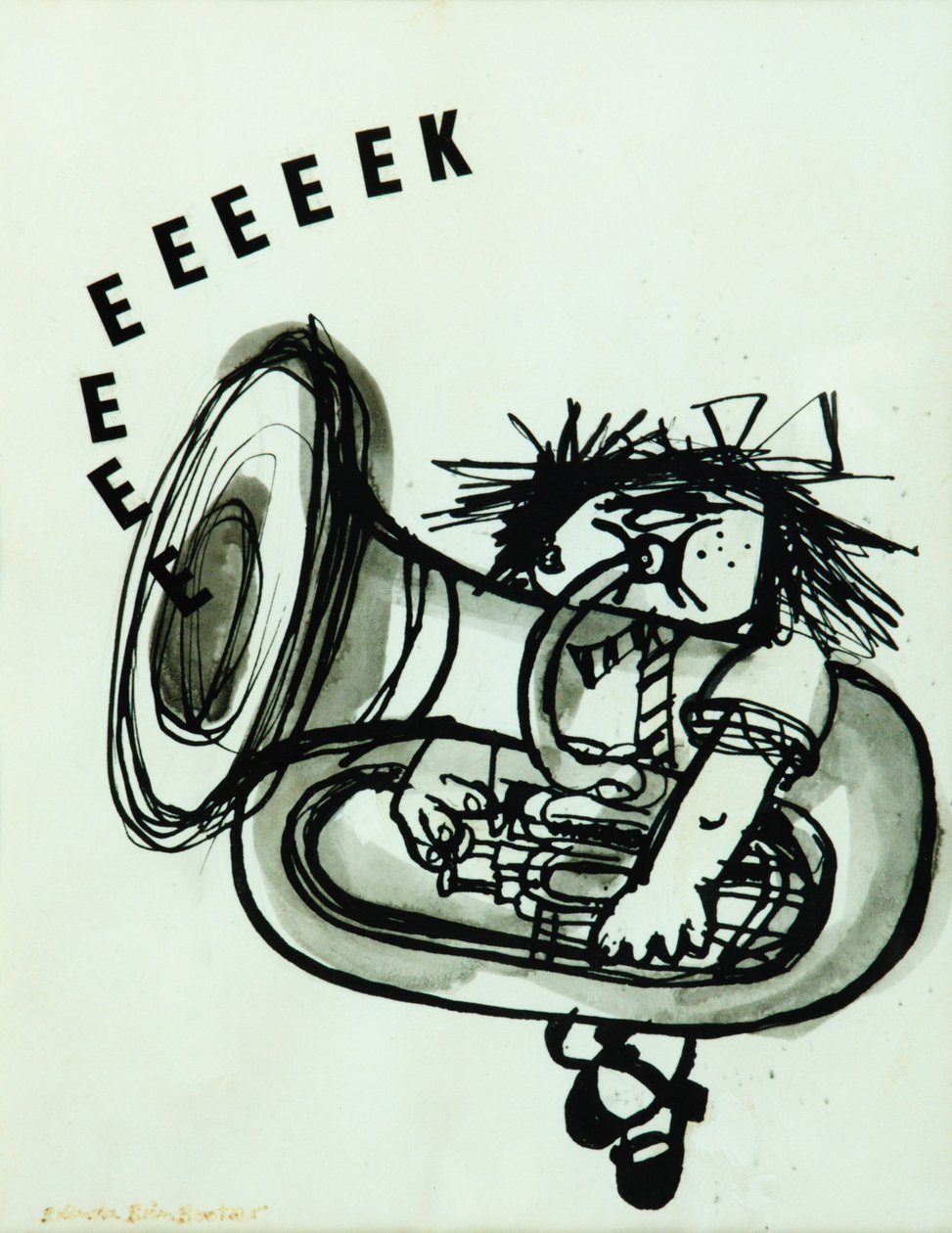 Eeeeeeeek! (kağıt üzerine mürekkep) by Brenda Brin Booker