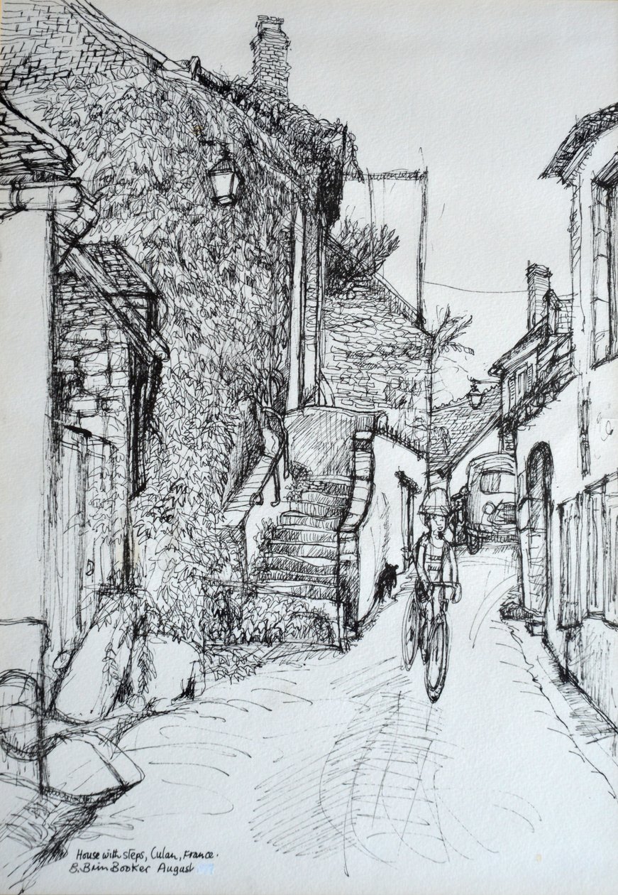 House with steps, Culen, France  by Brenda Brin Booker