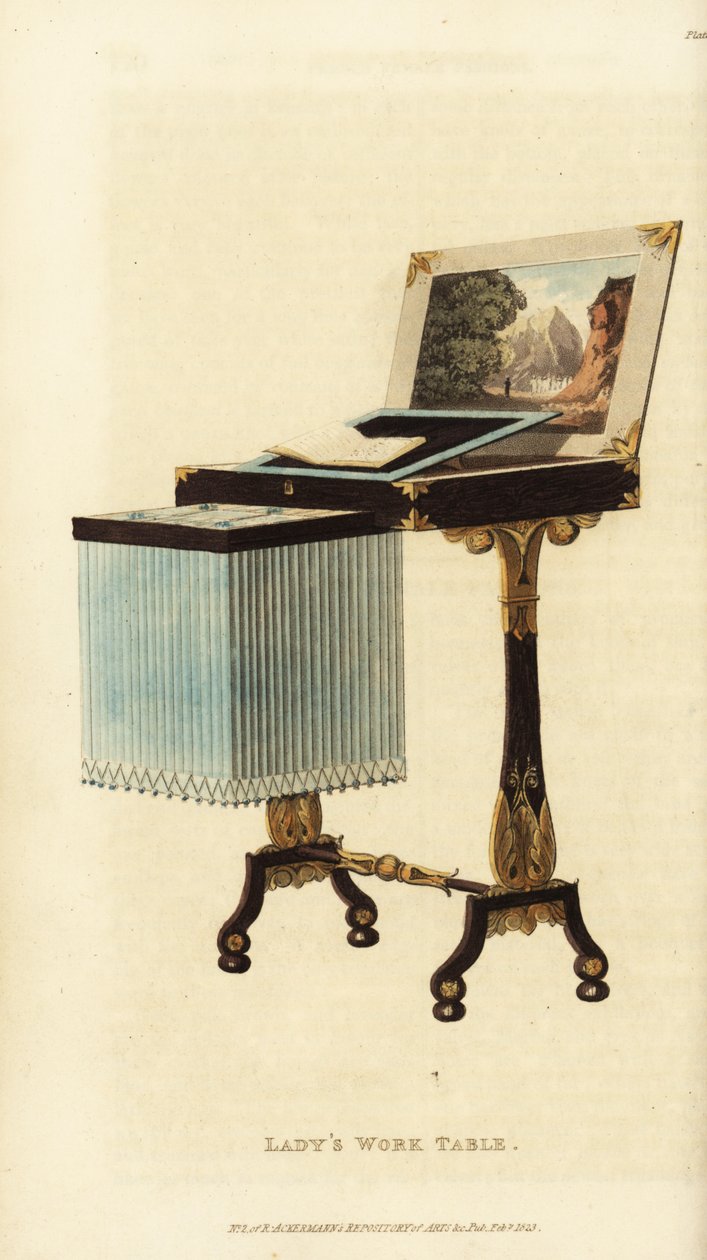 Zarif bayan çalışma masası, Regency dönemi by British School