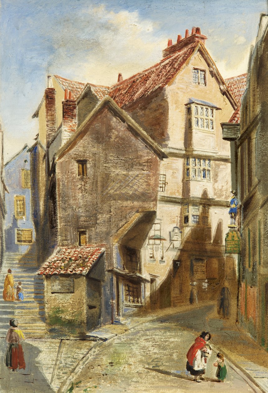 Steep Street (tuval üzerine yağlı boya) by British School