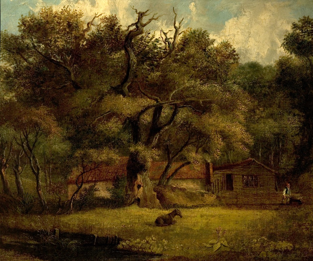 The Homestead (tuval üzerine yağlı boya) by British School