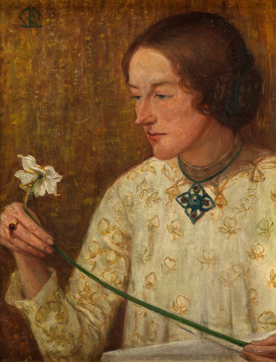 Narcissus (tuval üzerine yağlı boya) by British School