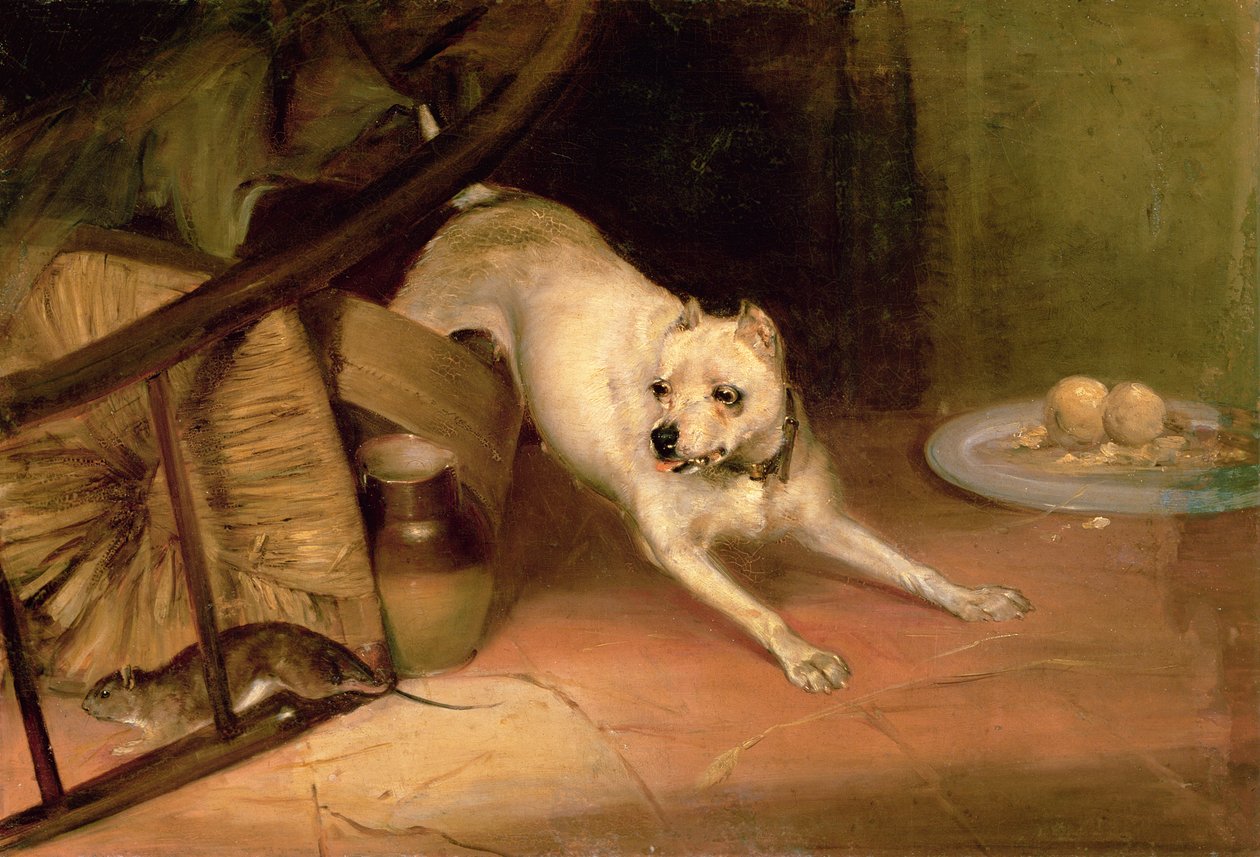 Fareyi Kovalayan Köpek by Briton Riviere