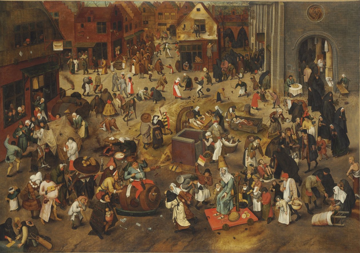 Karnaval ve Lent Arasındaki Mücadele by Bruegel